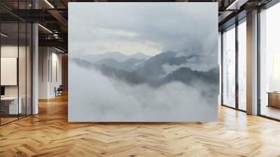 fog over the mountains Wall mural