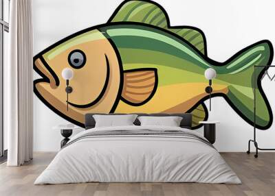 Fish illustration isolated on a transparent background Wall mural