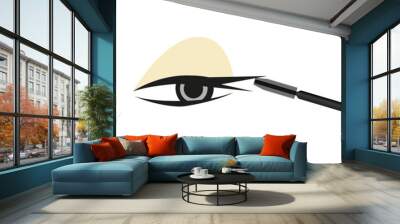 eyes sketch with make up Wall mural