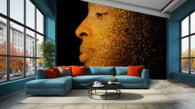 A digitally altered profile portrait Wall mural