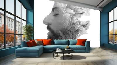 An appealing portrait of a bearded man Wall mural