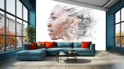 Double exposure portrait Wall mural