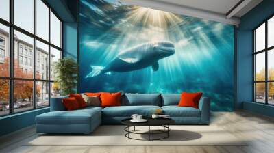 Beluga whale Wall mural