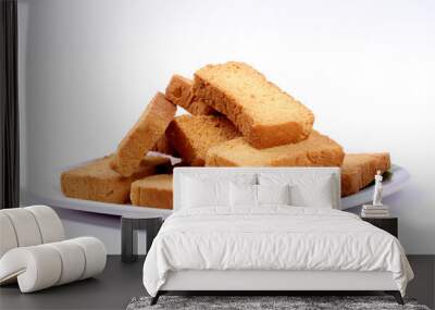 crispy rusk on white Wall mural