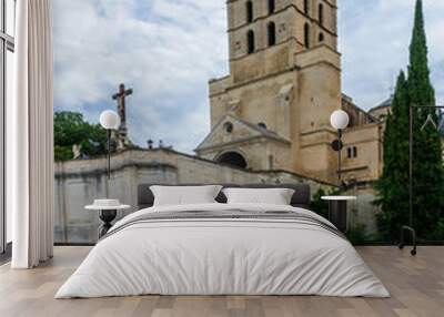 View of Papal palace (Palais des Papes, 1364). Avignon, France. Wall mural