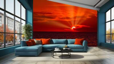 beautiful sunset of the caribbean Wall mural