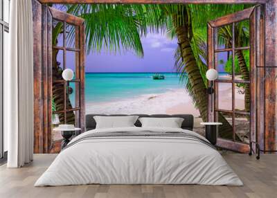 open window to the sea Caribbean Dominican Republic Wall mural