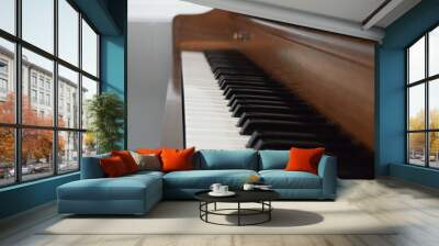 piano keys close up Wall mural