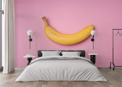 Gelbe Banane auf Pastellfarbenen Hintergrund Wall mural