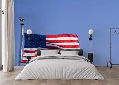 American Flag in the Wind Wall mural