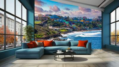 White Surf on Coast of Puerto Rico Wall mural