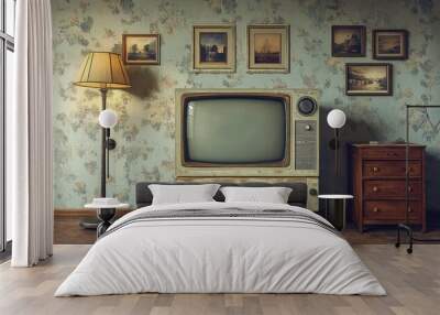 old tv in the room
 Wall mural