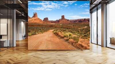 Road trip through southern Utah desert towers and red dirt. Wall mural