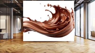 Chocolate splash ,isolated on transparent png background Wall mural