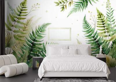 fern celebration card, template Wall mural