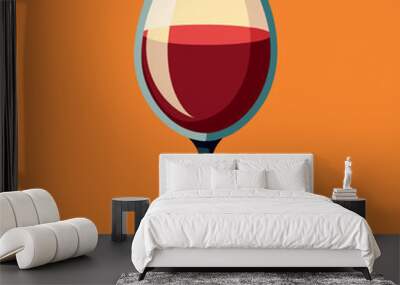 glass of red wine Wall mural