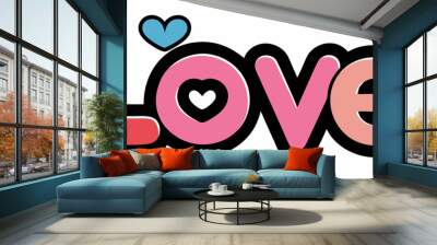 Love text, vector Wall mural