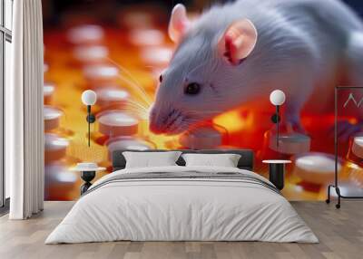 white rat and pills Wall mural