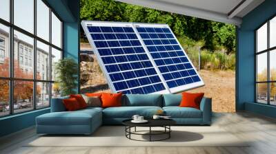 solar panels on the roof of a house Wall mural