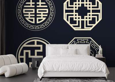 Traditional korean symbols. Wall mural