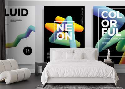 Abstract design templates with 3d flow shapes Wall mural