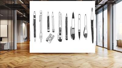 hand drawn stationery set Wall mural