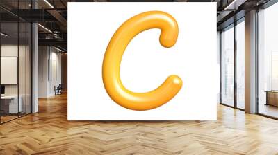 3D rendering curly handwritten font letter C in orange.. Graphic resource suitable for prints, artworks, mood boards and web advertisings. High quality 3D illustration. Wall mural