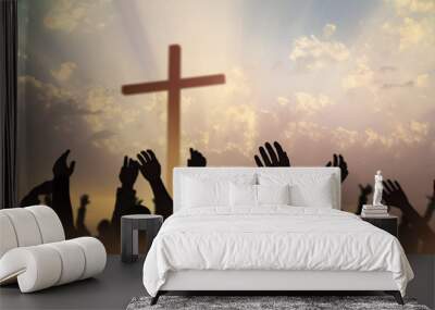  Christmas concept worship and praise God 3D render Wall mural