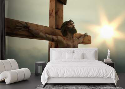 3D Illustration of Jesus Christ on the cross  Wall mural