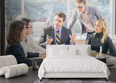 business people working together in meeting room Wall mural