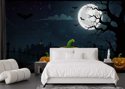 Halloween element and background template illustration Wall mural