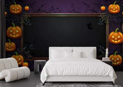 Halloween element and background template illustration Wall mural