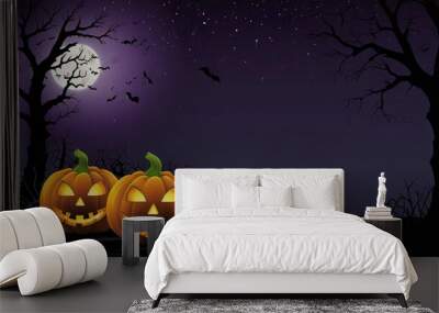 Halloween element and background template illustration Wall mural