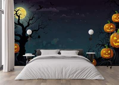 Halloween element and background template illustration Wall mural