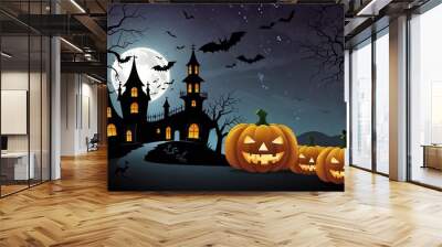 Halloween element and background template illustration Wall mural