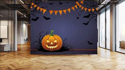 Halloween element and background template illustration Wall mural