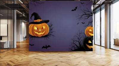 Halloween element and background template illustration Wall mural