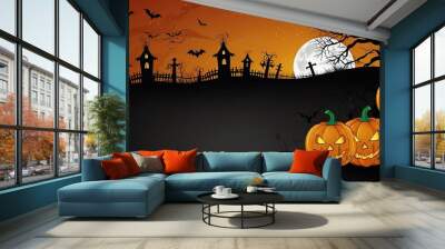 Halloween element and background template illustration Wall mural