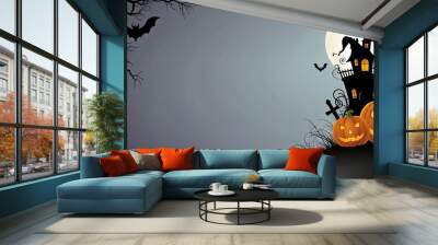 Halloween element and background template illustration Wall mural