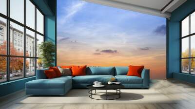 Before sunset beautiful blue sky. Wall mural