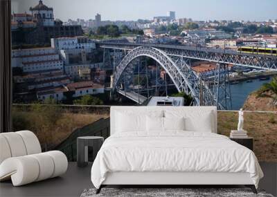 View of the funicular to the The Dom Luis I Bridge  in Porto, Portugal. Wall mural