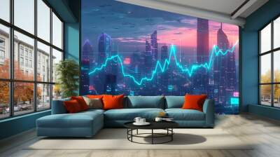 city scape futuristic finance investment concept Wall mural