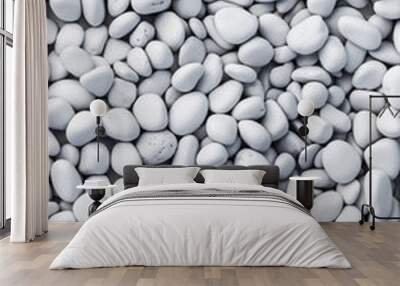 texture of white painted pebbles Wall mural