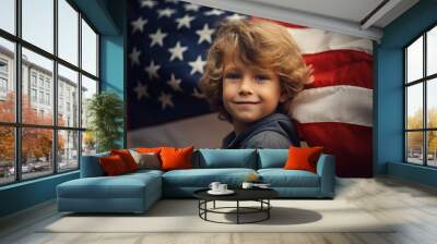 Generative AI colorful memorial independence day american flag day holiday stock image illustration wallpaper Wall mural