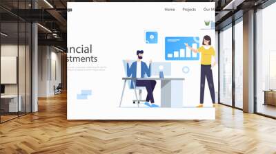 Management and Administration Vector Illustration Concept, Suitable for web landing page, ui, mobile app, editorial design, flyer, banner, and other related occasion Wall mural