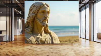  sand statue of Jesus Wall mural