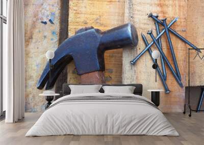 hand tool and equipment for worker on construction site Wall mural