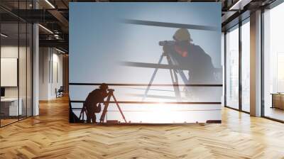 personal survey at construction work Wall mural