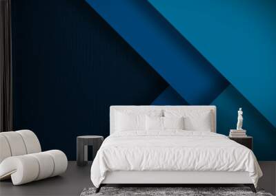 Blue background overlap layer on dark space for background design Wall mural