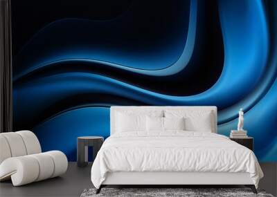 blue black abstract gradient background grain texture effect dark vibrant color flow wave copy space Wall mural